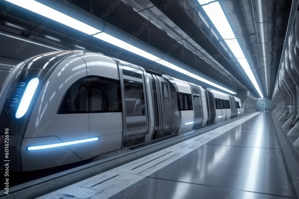 modern train in subway, ai generative modern train in subway, ai generative