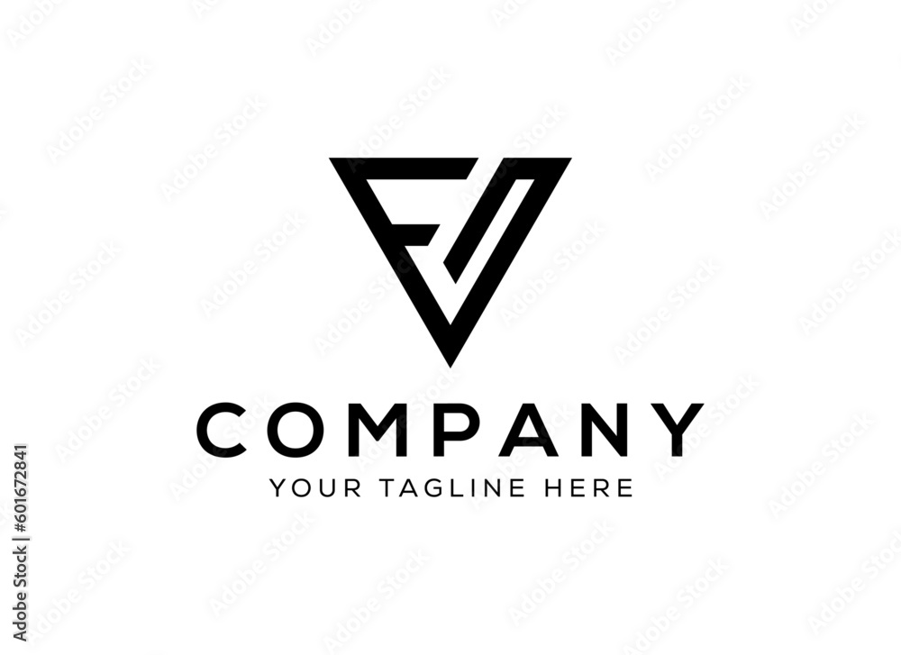 Letter F And V Triangle Logo Design Letter F And V Triangle Logo Design