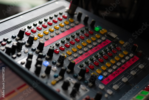 Mixer Concert - Professional sound and audio control panel with buttons and sliders