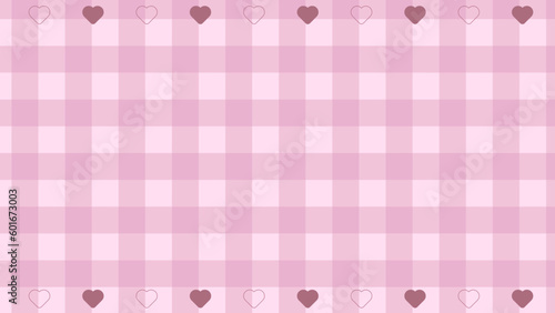cute little heart gingham background, checkers illustration wallpaper decoration