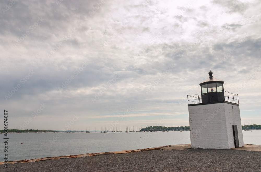 Lighthouse on the Dock at Salem Maritime National Historic Site in Massachusetts