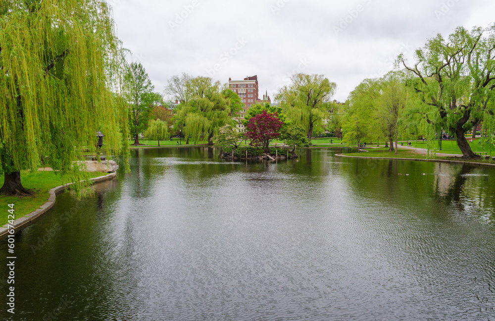 The Public Garden or the Boston Public Garden in Massachusetts