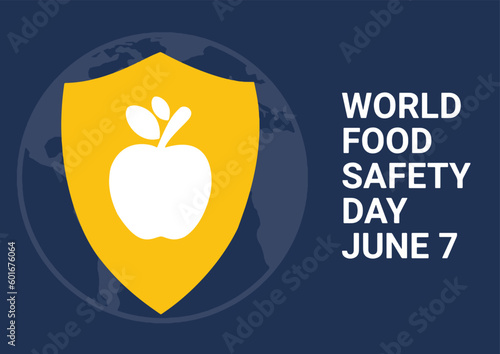World Food Safety Day. June 7. Vector illustration in flat design style on dark blue background