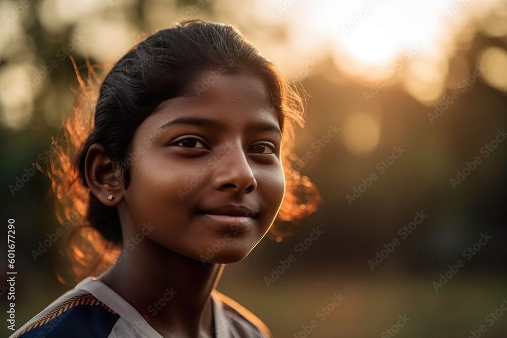 A fictional person. Young Girl Practicing Soccer Skills with Passion in a Verdant Park A fictional person. Young Girl Practicing Soccer Skills with Passion in a Verdant Park