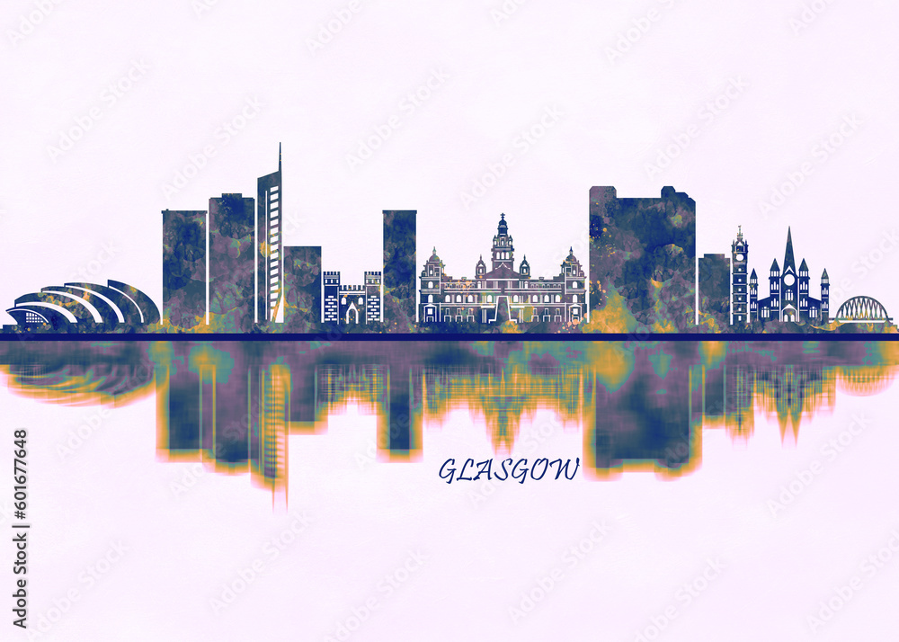 Glasgow Skyline. Cityscape Skyscraper Buildings Landscape City Background Modern Art Architecture Downtown Abstract Landmarks Travel Business Building View Corporate Glasgow Skyline. Cityscape Skyscraper Buildings Landscape City Background Modern Art Architecture Downtown Abstract Landmarks Travel Business Building View Corporate
