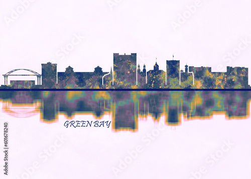 Green Bay Skyline. Cityscape Skyscraper Buildings Landscape City Background Modern Art Architecture Downtown Abstract Landmarks Travel Business Building View Corporate photo
