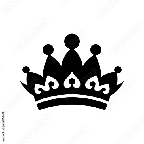 Crown icon. Black king crown symbol. Isolated crown icon. Vector illustration.