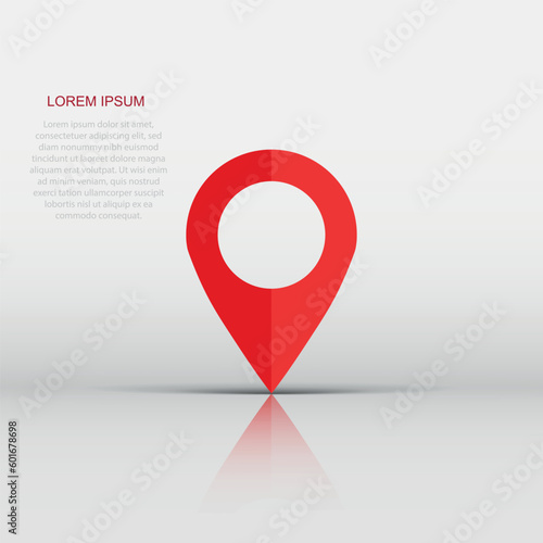 Pin map icon in flat style. Gps navigation vector illustration on white isolated background. Target destination business concept. Free Download Pin map icon in flat style. Gps navigation vector illustration on white isolated background. Target destination business concept. - GFXLoad