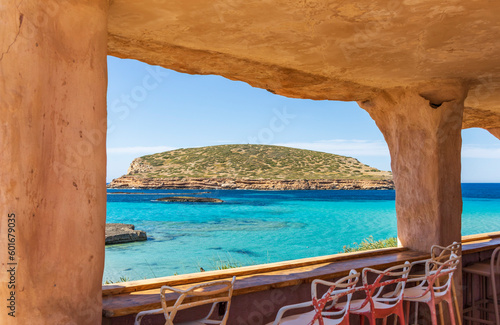 Fantastic window to the Mediterranean Sea with wonderful views of the turquoise color. photo