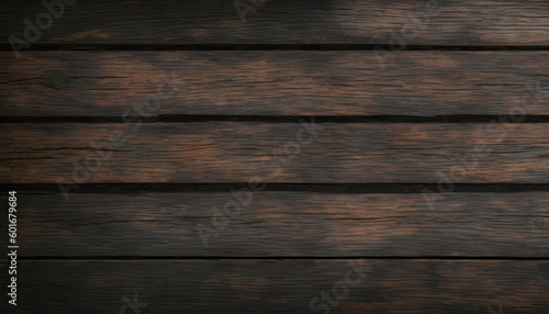 Dark brown wooden plank background  wallpaper. Old grunge dark textured wooden background The surface of the old brown wood texture  top view brown pine wood paneling. Generative AI