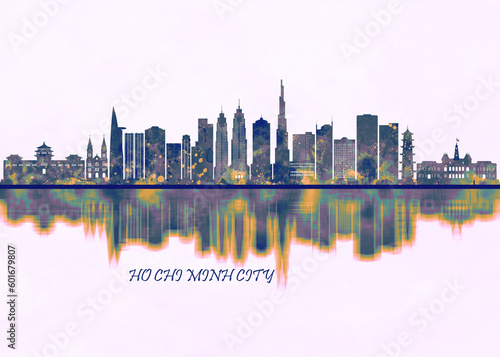 Ho Chi Minh City Skyline. Cityscape Skyscraper Buildings Landscape City Background Modern Art Architecture Downtown Abstract Landmarks Travel Business Building View Corporate