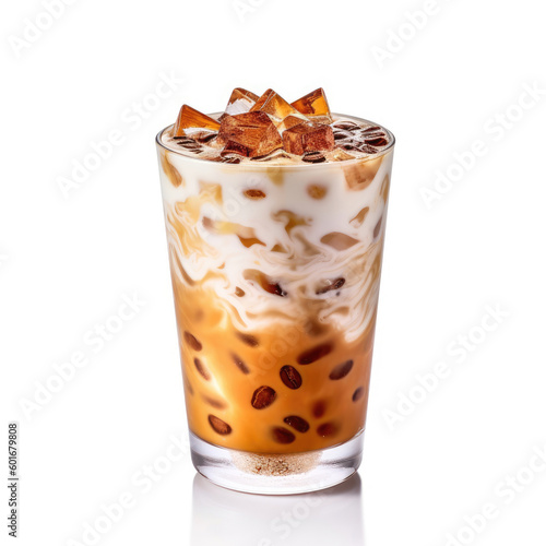 Mattia Tea Latte cold drink on white background photo