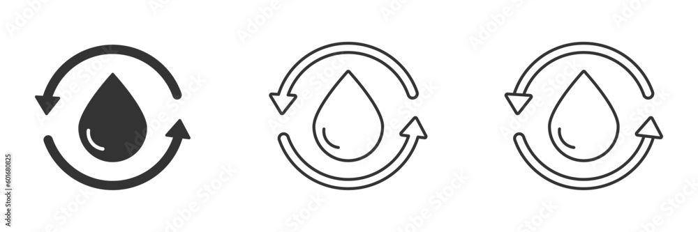 Liquid drip recycle vector icons. Water protection flat vector designs Liquid drip recycle vector icons. Water protection flat vector designs