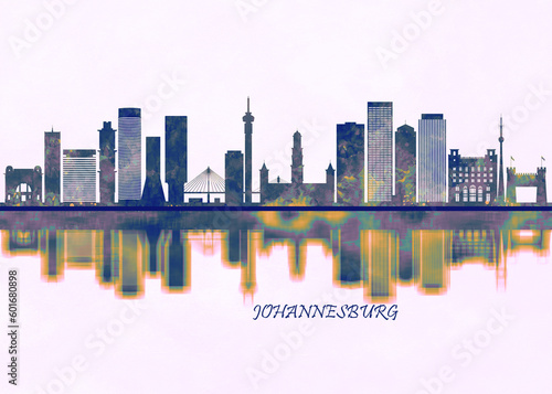 Johannesburg Skyline. Cityscape Skyscraper Buildings Landscape City Background Modern Art Architecture Downtown Abstract Landmarks Travel Business Building View Corporate