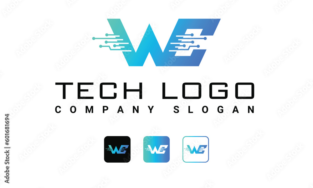 WC Tech logo Initial WC letter vector abstract electronics tech monogram vector template. WC Tech logo Initial WC letter vector abstract electronics tech monogram vector template.