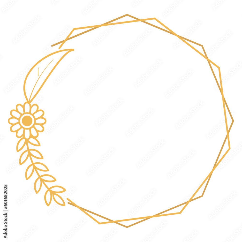 Polygon Frame with Flower Polygon Frame with Flower
