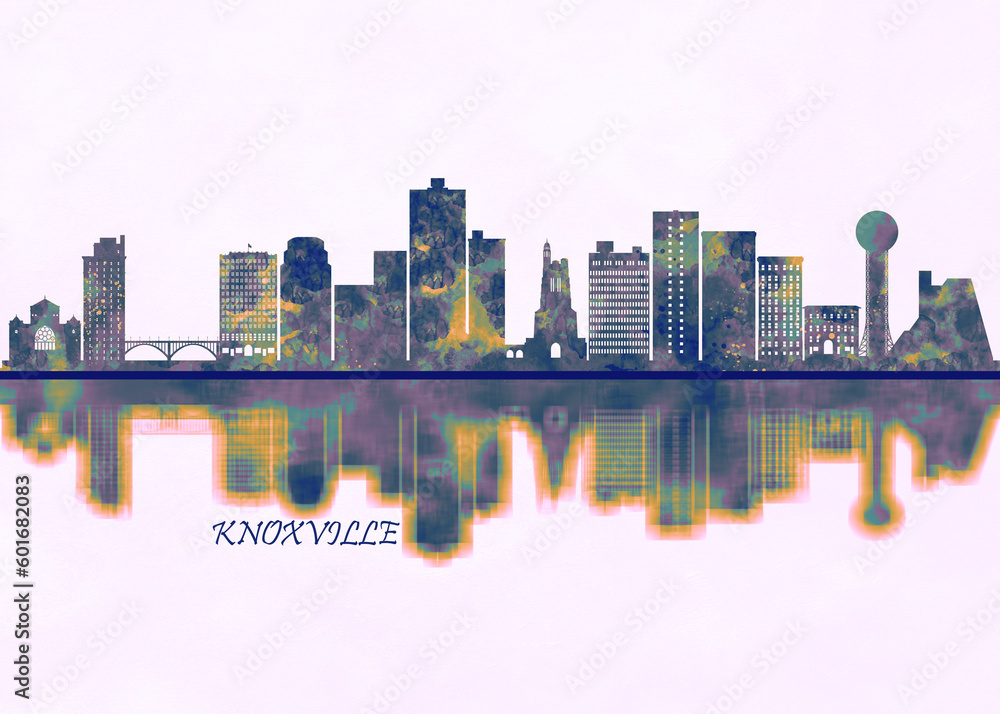 Knoxville Skyline. Cityscape Skyscraper Buildings Landscape City Background Modern Art Architecture Downtown Abstract Landmarks Travel Business Building View Corporate - obrazy, fototapety, plakaty 