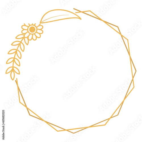 Polygon Frame with Flower