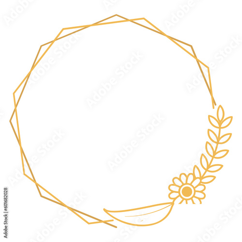 Polygon Frame with Flower