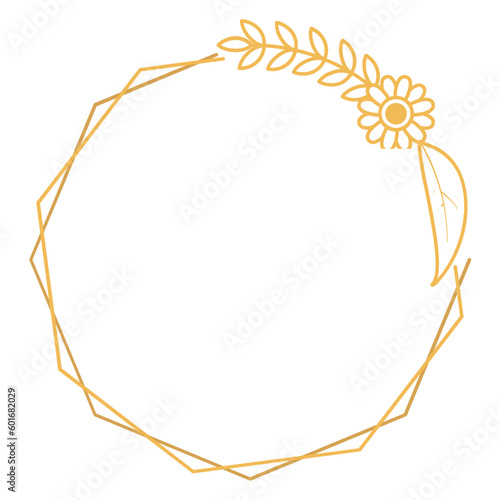 Polygon Frame with Flower