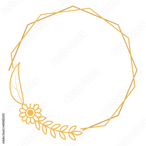 Polygon Frame with Flower