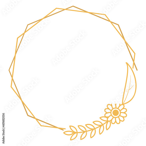 Polygon Frame with Flower