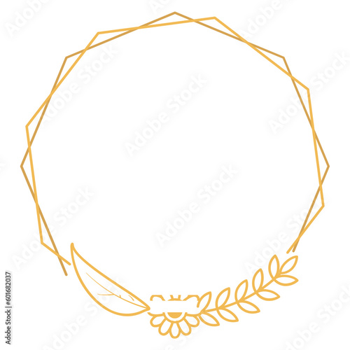 Polygon Frame with Flower