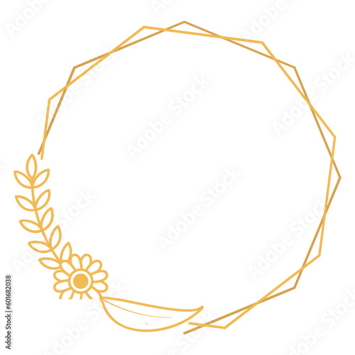 Polygon Frame with Flower