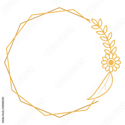 Polygon Frame with Flower
