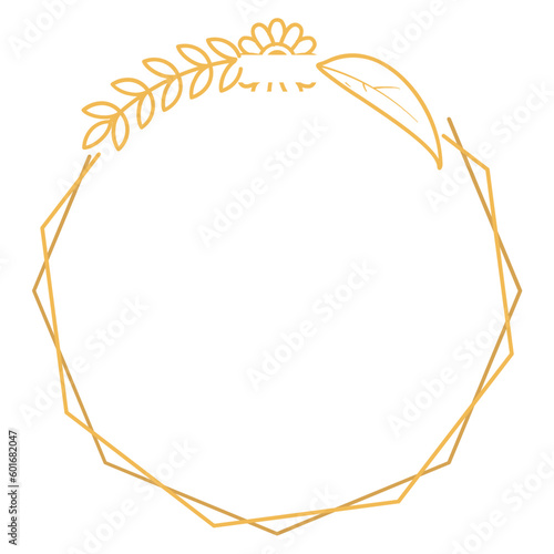 Polygon Frame with Flower