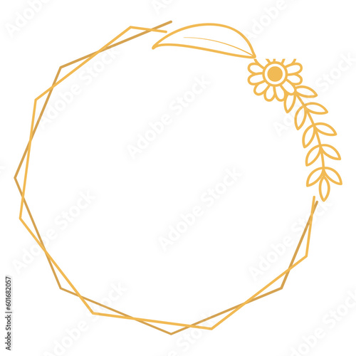 Polygon Frame with Flower