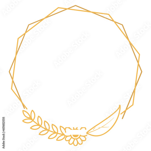 Polygon Frame with Flower