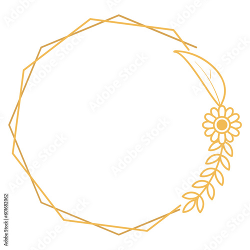 Polygon Frame with Flower