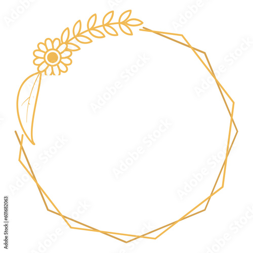 Polygon Frame with Flower