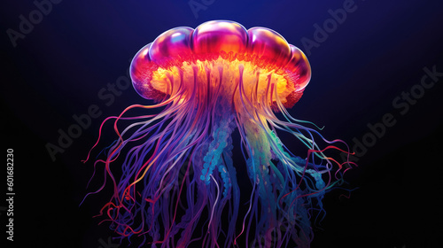 Neon glow Jellyfish in the ...