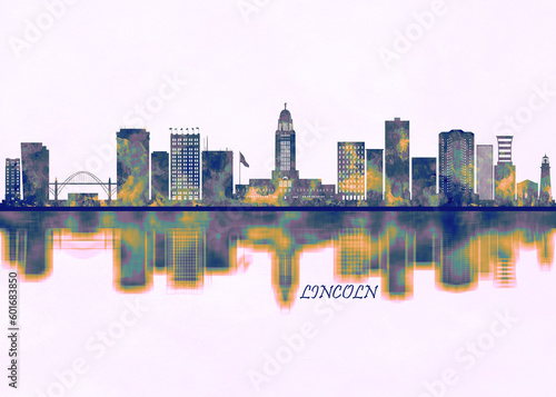 Lincoln Nebraska. Cityscape Skyscraper Buildings Landscape City Background Modern Art Architecture Downtown Abstract Landmarks Travel Business Building View Corporate