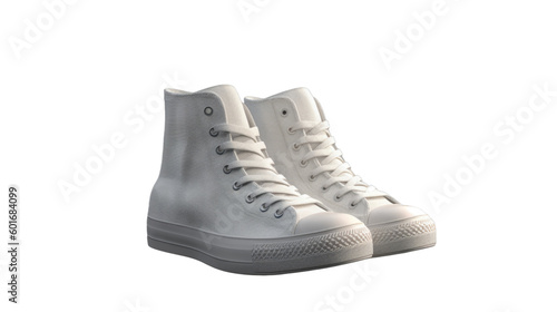 High-top sneakers isolated on transparent background. Generative AI