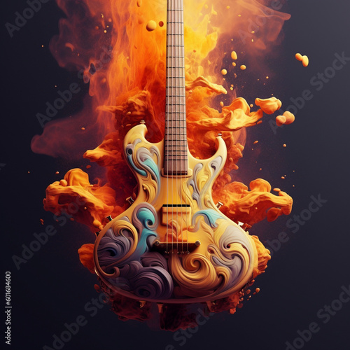 guitar and fire