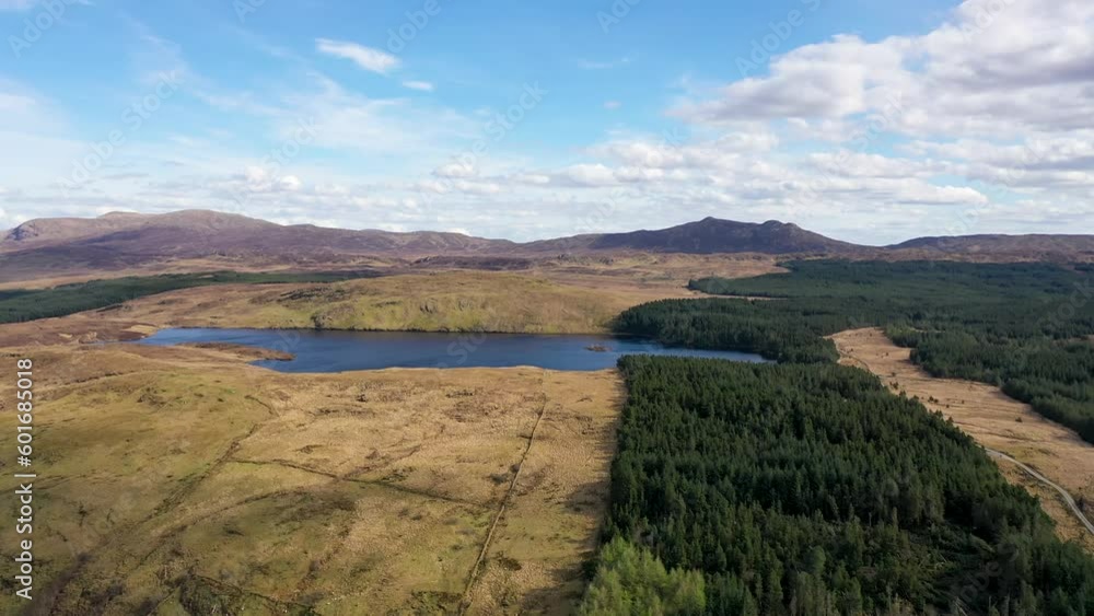 Aerial view of Lough Anna, the drinking water supply for Glenties and Ardara - County Donegal, Ireland Aerial view of Lough Anna, the drinking water supply for Glenties and Ardara - County Donegal, Ireland