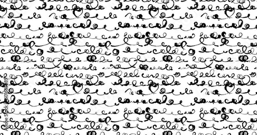 Animated Inky Curly Lines Pattern on Blotting Paper