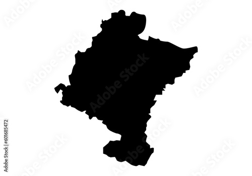 Icono del mapa de la provincia de Navarra en negro