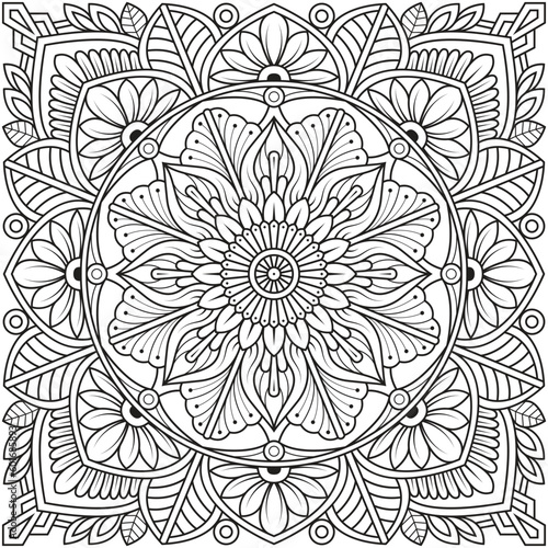 Square Floral mandala Ornament Pattern design vector illustration	
