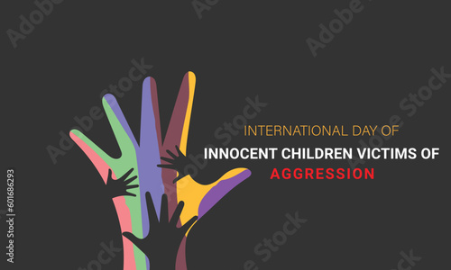 International Day of Innocent Children Victims of Aggression.  background, banner, card, poster, template. Vector illustration.