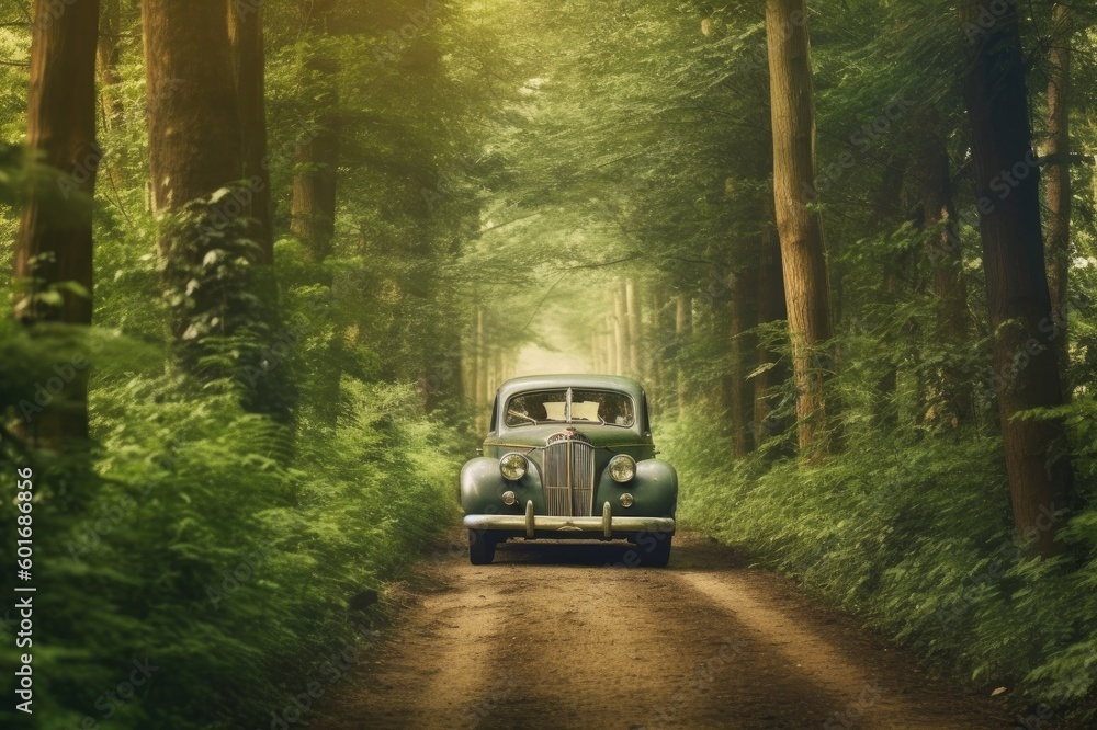 car in the forest made with generative ai car in the forest made with generative ai