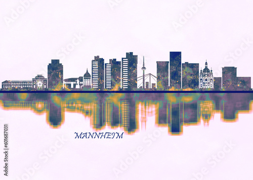 Mannheim Skyline. Cityscape Skyscraper Buildings Landscape City Background Modern Art Architecture Downtown Abstract Landmarks Travel Business Building View Corporate