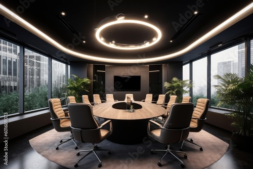 ideal business meeting room, empty room with on people