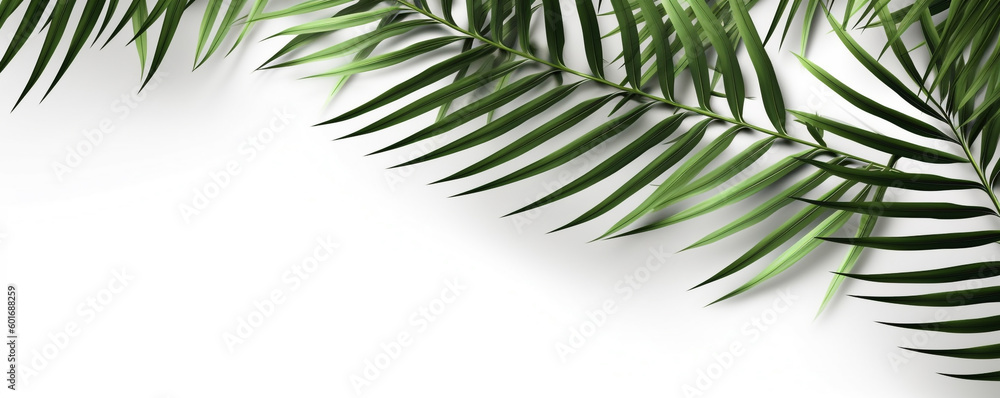 palm leaves on a white background palm leaves on a white background
