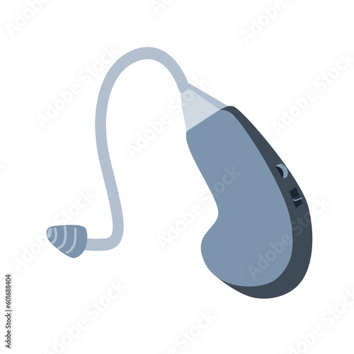 isolated flat hearing aid icon digital device