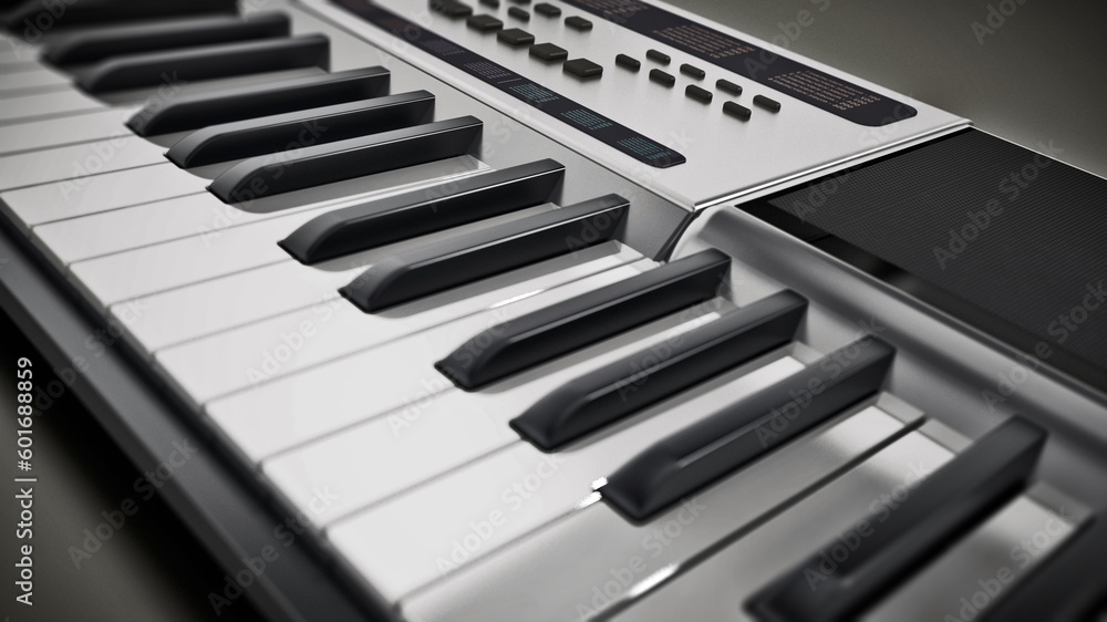Contemporary, generic design music keyboard. 3D illustration Contemporary, generic design music keyboard. 3D illustration