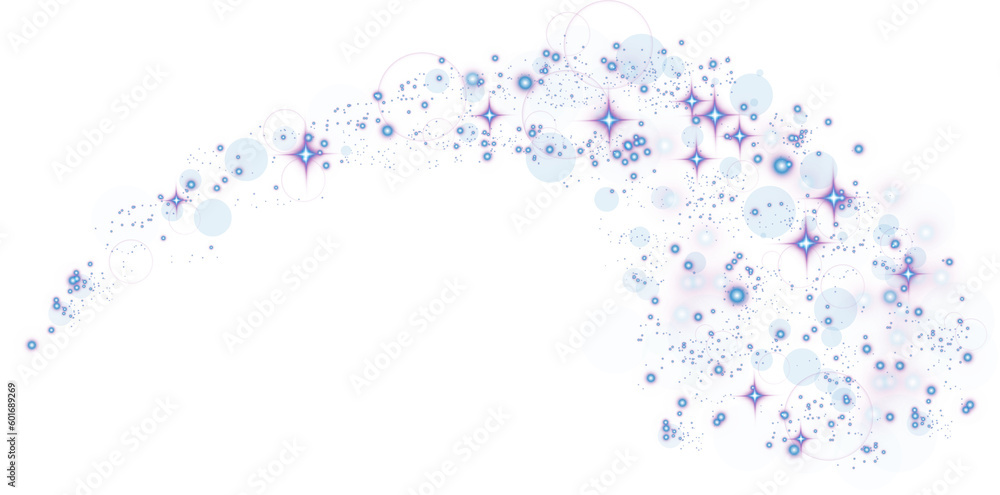 Blue glitter wave abstract illustration. Blue stars dust trail sparkling particles isolated on transparent background. Magic concept. PNG. Blue glitter wave abstract illustration. Blue stars dust trail sparkling particles isolated on transparent background. Magic concept. PNG.